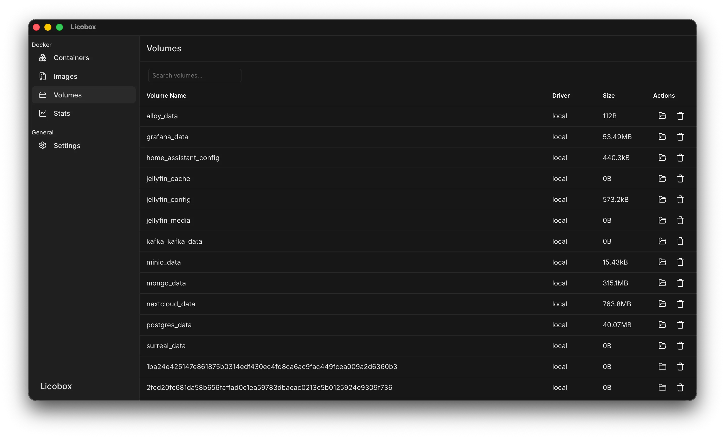 Docker volumes.